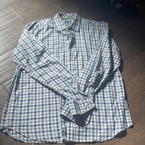 Men’s dress shirt. Grey and blue checkered shirt